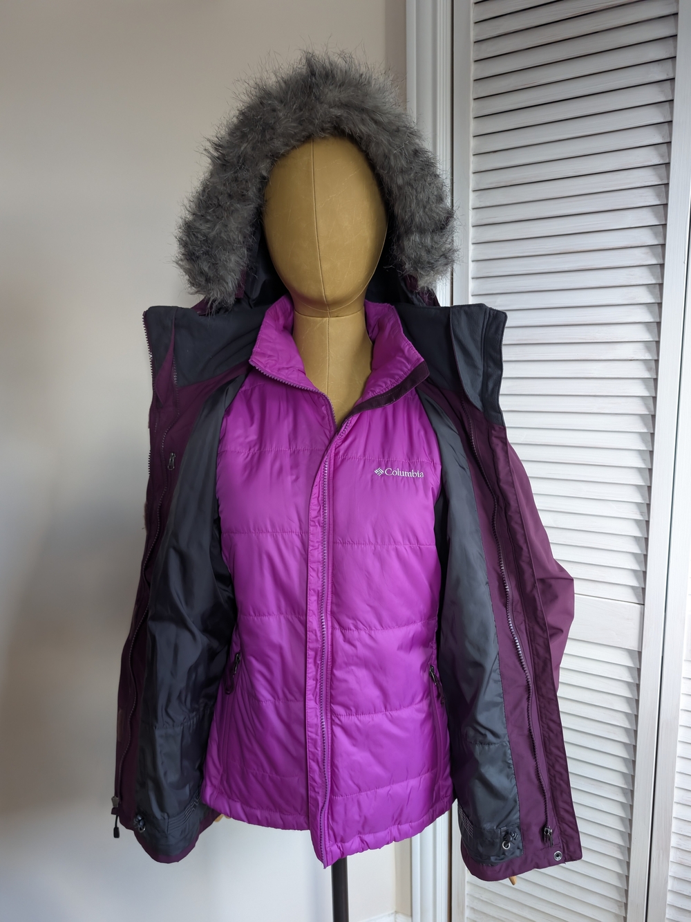 Columbia Women’s Purple Insulated Jacket with Removable Hood
